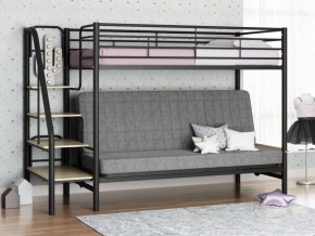 Кровать двухъярусная с диваном "Мадлен-3" (Черный/Серый) в Пуровске - purovsk.ok-mebel.com | фото