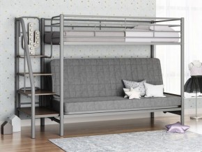 Кровать двухъярусная с диваном "Мадлен-3" (Серый/Серый) в Пуровске - purovsk.ok-mebel.com | фото