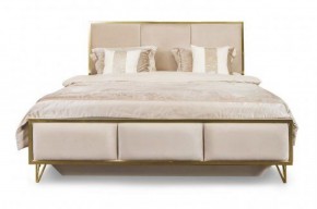 Кровать Lara 1800 с мягким изголовьем + основание (белый глянец) в Пуровске - purovsk.ok-mebel.com | фото