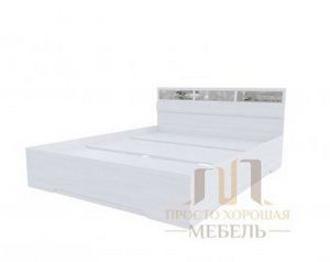 Кровать двойная 1400 Николь-1 со стеклом в Пуровске - purovsk.ok-mebel.com | фото 1