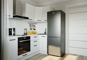 Кухонный гарнитур Белый Глянец 2200*1000 (Стол. 26мм) в Пуровске - purovsk.ok-mebel.com | фото