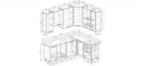 Кухонный гарнитур Меренга 2200*1600 h950 (Стол. 38мм) в Пуровске - purovsk.ok-mebel.com | фото 2