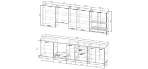 Кухонный гарнитур Санторини 3000 h950 (Стол. 38мм) в Пуровске - purovsk.ok-mebel.com | фото 2