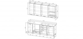 Кухонный гарнитур Старое Дерево 2200 h950 (Стол. 38мм) в Пуровске - purovsk.ok-mebel.com | фото 2
