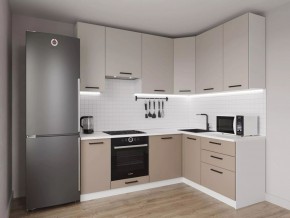 Кухонный гарнитур угловой Каппучино 2200*1600 h 950 (Стол. 38мм) в Пуровске - purovsk.ok-mebel.com | фото