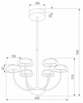 Люстра на штанге Eurosvet Fungo 50388 LED черный в Пуровске - purovsk.ok-mebel.com | фото 4