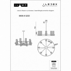 Люстра на штанге iLamp Evolution 6806-8 QGD в Пуровске - purovsk.ok-mebel.com | фото 2