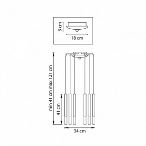 Подвесная люстра Lightstar Tubo L8T747133 в Пуровске - purovsk.ok-mebel.com | фото 3
