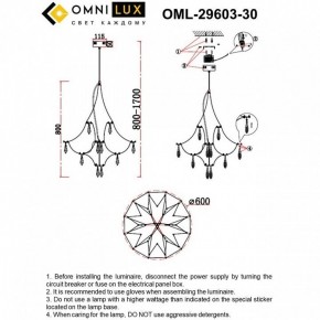 Подвесная люстра Omnilux Perelli OML-29603-30 в Пуровске - purovsk.ok-mebel.com | фото 10