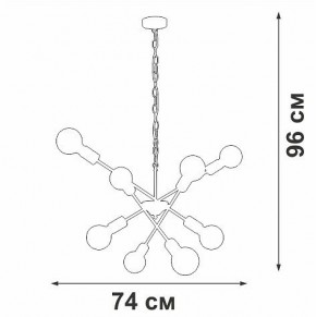 Подвесная люстра Vitaluce V4750 V4750-1/8 в Пуровске - purovsk.ok-mebel.com | фото 2