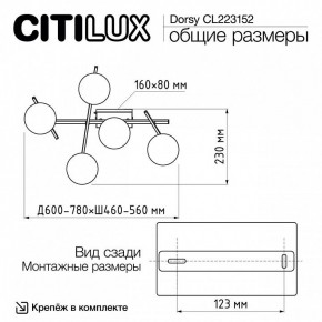 Потолочная люстра Citilux Dorsy CL223152 в Пуровске - purovsk.ok-mebel.com | фото 10