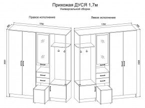 Прихожая Дуся 1.7 УНИ (Дуб Бунратти/Белый Бриллиант) в Пуровске - purovsk.ok-mebel.com | фото 2