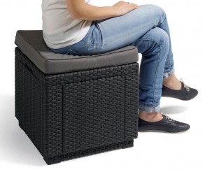 Пуфик Куб с подушкой (Cube with cushion) графит - прохладный серый в Пуровске - purovsk.ok-mebel.com | фото 2