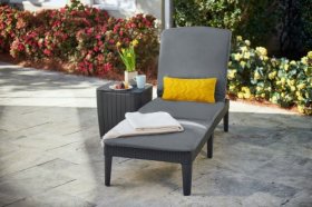 Шезлонг Джайпур с матрасом (Jaipur Sun lounger (with cushion)) графит в Пуровске - purovsk.ok-mebel.com | фото 2