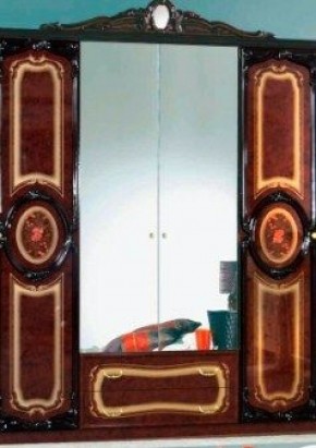 Шкаф 4-х дверный с зеркалами (01.144) Роза (могано) в Пуровске - purovsk.ok-mebel.com | фото