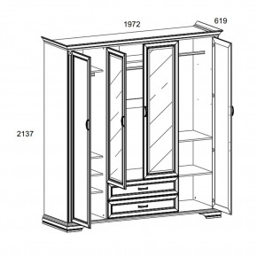 Шкаф 4D2S Z , MONAKO, цвет Сосна винтаж в Пуровске - purovsk.ok-mebel.com | фото