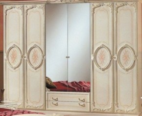 Шкаф 6-и дверный с зеркалами (01.146) Роза (беж) в Пуровске - purovsk.ok-mebel.com | фото
