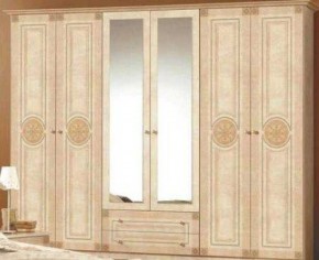 Шкаф 6-и дверный с зеркалами (02.146) Рома (беж) в Пуровске - purovsk.ok-mebel.com | фото