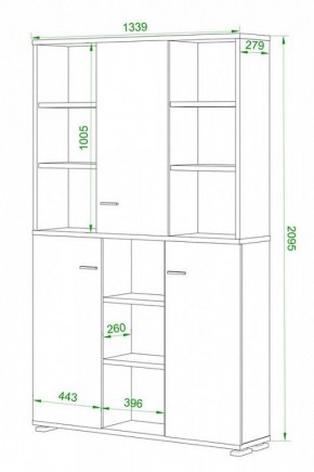 Шкаф книжный Домино ПУ-40-3 в Пуровске - purovsk.ok-mebel.com | фото 2