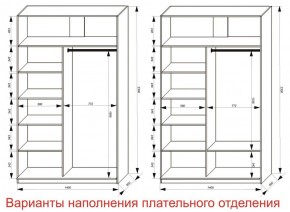 Шкаф-купе 1400 серии SOFT D6+D4+B2+PL2 (2 ящика+1штанга+1 полка) профиль «Капучино» в Пуровске - purovsk.ok-mebel.com | фото 8