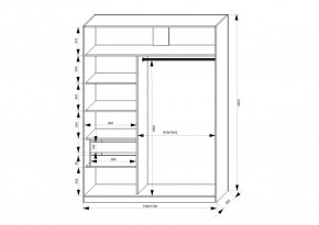 Шкаф-купе 1500 серии NEW CLASSIC K3+K3+B2+PL1 (2 ящика+1 штанга) профиль «Капучино» в Пуровске - purovsk.ok-mebel.com | фото 3