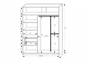 Шкаф-купе 1700 серии NEW CLASSIC K4+K4+B2+PL4 (2 ящика+F обр. штанга) профиль «Капучино» в Пуровске - purovsk.ok-mebel.com | фото 3