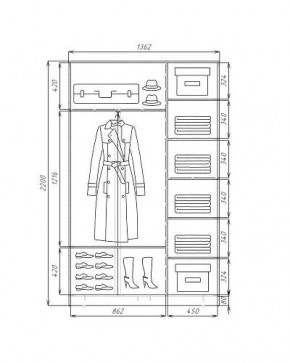 Шкаф-купе ХИТ 22-4-14-77 (420) в Пуровске - purovsk.ok-mebel.com | фото 3