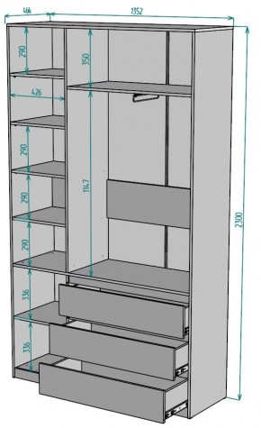 Шкаф Мальта H204 в Пуровске - purovsk.ok-mebel.com | фото 2