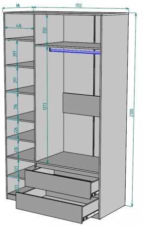 Шкаф Мальта H216 в Пуровске - purovsk.ok-mebel.com | фото 2