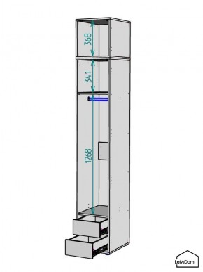 Шкаф с антресолью Linnea MHR-1A-3 2450х400х510 (Белый-М 11.1.2) в Пуровске - purovsk.ok-mebel.com | фото 3