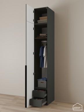 Шкаф с антресолью Linnea MHR-1A-3 2450х400х510 (Графит-М 11.1.25) в Пуровске - purovsk.ok-mebel.com | фото 5