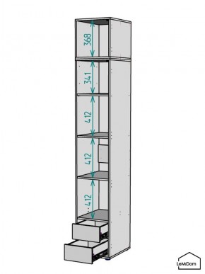 Шкаф с антресолью Linnea MHR-1POA-4 2450х400х510 (Белый-М 11.1.2) в Пуровске - purovsk.ok-mebel.com | фото 3