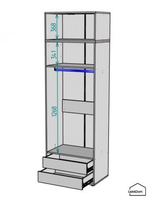 Шкаф с антресолью Linnea MHR-2A-3 2450х800х510 (Белый-М 11.1.2) в Пуровске - purovsk.ok-mebel.com | фото 3