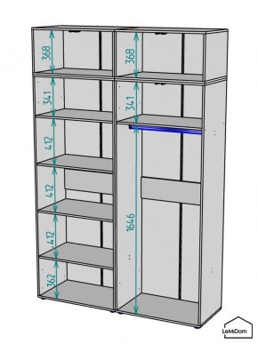 Шкаф с антресолью Linnea MHR-4A-1 2450х1600х510 (Белый-М 11.1.1) в Пуровске - purovsk.ok-mebel.com | фото 3