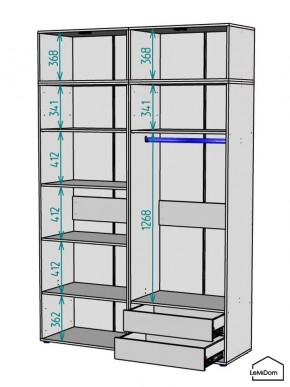Шкаф с антресолью Linnea MHR-4POA-2 2450х1600х510 (Белый-М 11.1.1) в Пуровске - purovsk.ok-mebel.com | фото 3