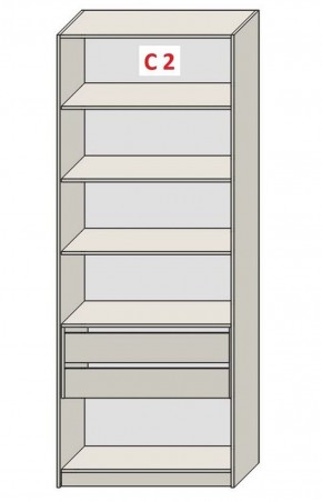 Шкаф СТАНДАРТ С1 без ящика серия "ГЕСТИЯ" (Светло-серый/Дуб Небраска натуральный) 800*520*2300 в Пуровске - purovsk.ok-mebel.com | фото 6