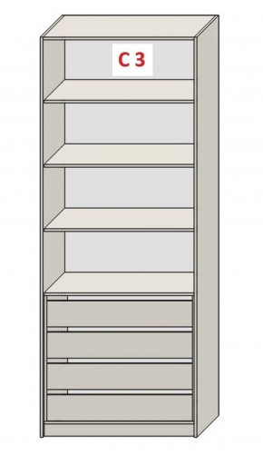 Шкаф СТАНДАРТ С1 без ящика серия "ГЕСТИЯ" (Светло-серый/Дуб Небраска натуральный) 800*520*2300 в Пуровске - purovsk.ok-mebel.com | фото 7