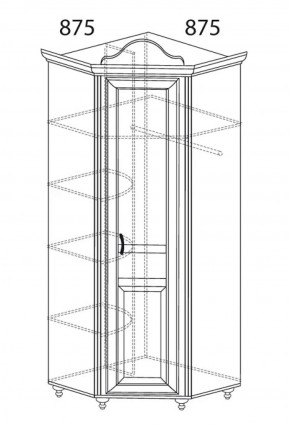 Шкаф угловой №562 "Алиса" (угол 875*875) в Пуровске - purovsk.ok-mebel.com | фото 2