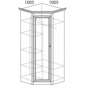 Шкаф угловой №662 "Флоренция" Фасад зеркало (угол 1005*1005) Дуб оксфорд в Пуровске - purovsk.ok-mebel.com | фото 2
