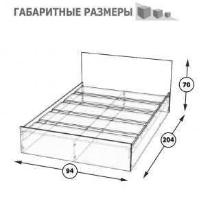 Стандарт Кровать 0900, цвет венге, ШхГхВ 93,5х203,5х70 см., сп.м. 900х2000 мм., без матраса, основание есть в Пуровске - purovsk.ok-mebel.com | фото 5