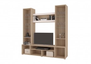 Стенка АНТАЛИЯ 2 (Сонома/Графит софт) в Пуровске - purovsk.ok-mebel.com | фото 2