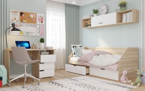 Стол 1200/3 ящика АНТАЛИЯ (Сонома/Белый софт) в Пуровске - purovsk.ok-mebel.com | фото 2