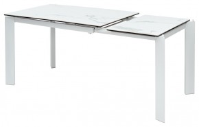 Стол CORNER 120 HIGH GLOSS STATUARIO керамика, стекло/ белый каркас, ®DISAUR в Пуровске - purovsk.ok-mebel.com | фото 3