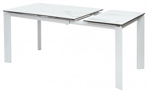Стол CORNER 120 HIGH GLOSS STATUARIO керамика, стекло/ белый каркас, ®DISAUR в Пуровске - purovsk.ok-mebel.com | фото 4