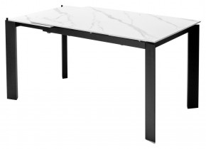 Стол CORNER 120 MATT WHITE MARBLE SOLID CERAMIC / BLACK, ®DISAUR в Пуровске - purovsk.ok-mebel.com | фото 4