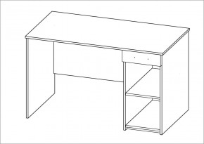 Стол КАСТОР письменный с одной тумбой и одним ящиком, цвет белый в Пуровске - purovsk.ok-mebel.com | фото 2
