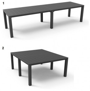 Стол раскладной Джули (Julie Double table 2 configurations) Графит в Пуровске - purovsk.ok-mebel.com | фото 1