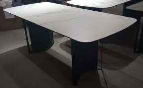 Стол RASMUS 160 TL-45 Белый мрамор, испанская керамика / черный каркас, ®DISAUR в Пуровске - purovsk.ok-mebel.com | фото 2