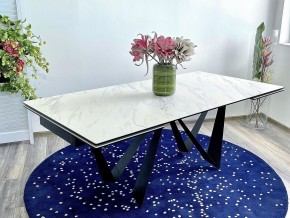 Стол RIETI 200 KL-99 Белый мрамор матовый, итальянская керамика / черный каркас, ®DISAUR в Пуровске - purovsk.ok-mebel.com | фото 2