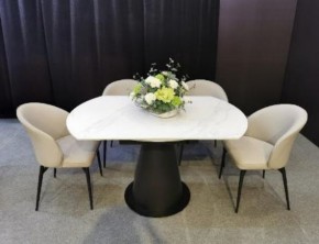 Стол TERAMO 135 GLOSS GRAND JADE SOLID CERAMIC, керамика, поворотн.механизм / Черный каркас, ®DISAUR в Пуровске - purovsk.ok-mebel.com | фото 3
